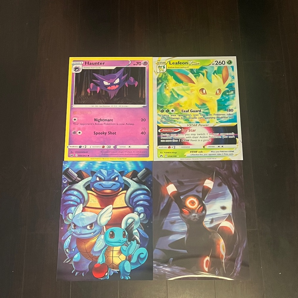 Pokémon Card Lot - Leafeon VSTAR + Haunter & Water Trio Art